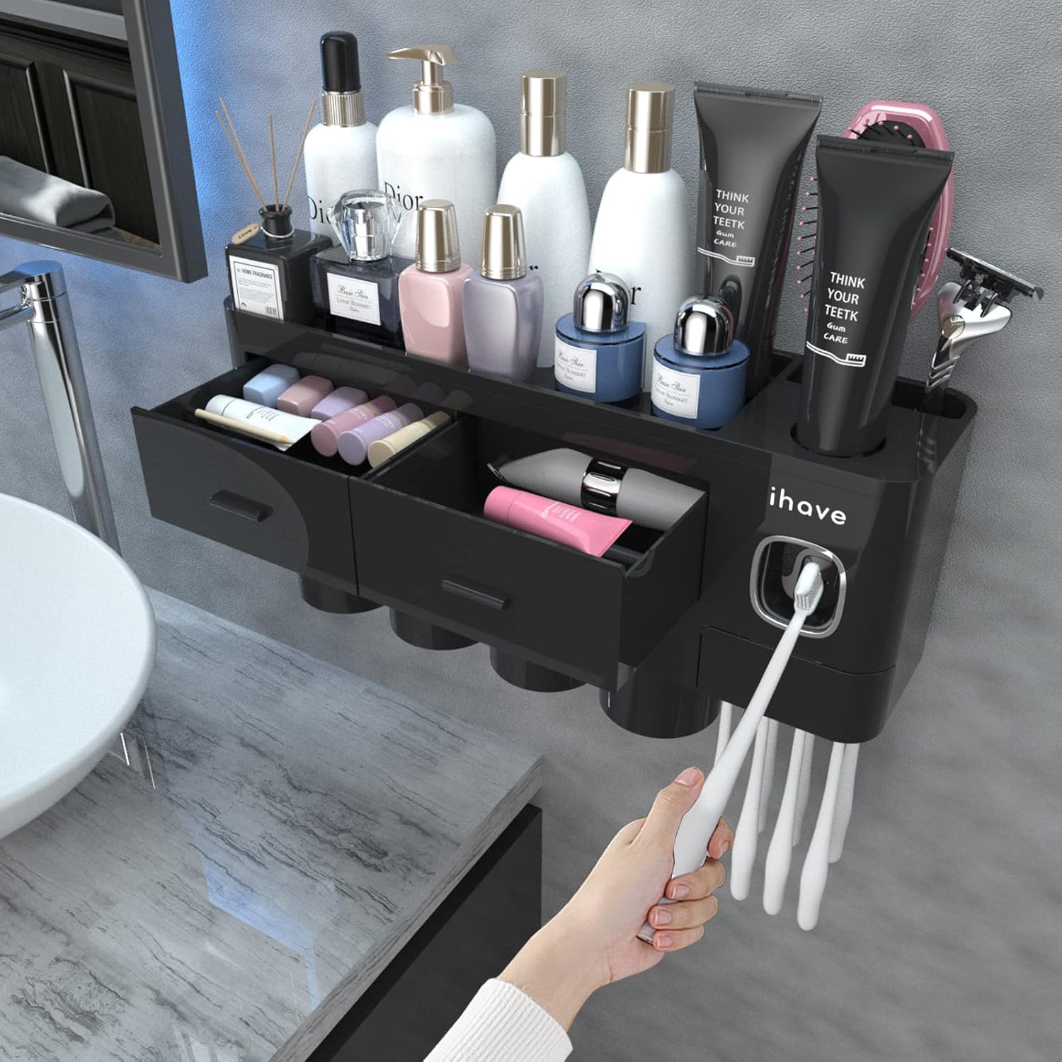 Amazon.com: iHave Toothbrush Holders for Bathrooms, 4 Cups